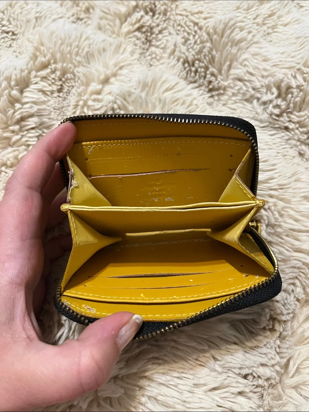 Louis Vuitton Black Monogram Denim Zip Coin Pouch with Gold Hardware